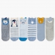 Boy's Crew Socks, With Animals Prints For Spring And Summer (6 Pairs)