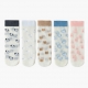 Kids  Crew Socks, Eyelet Breathable Silk With Animals Prints For Spring And Summer (5 Pairs)